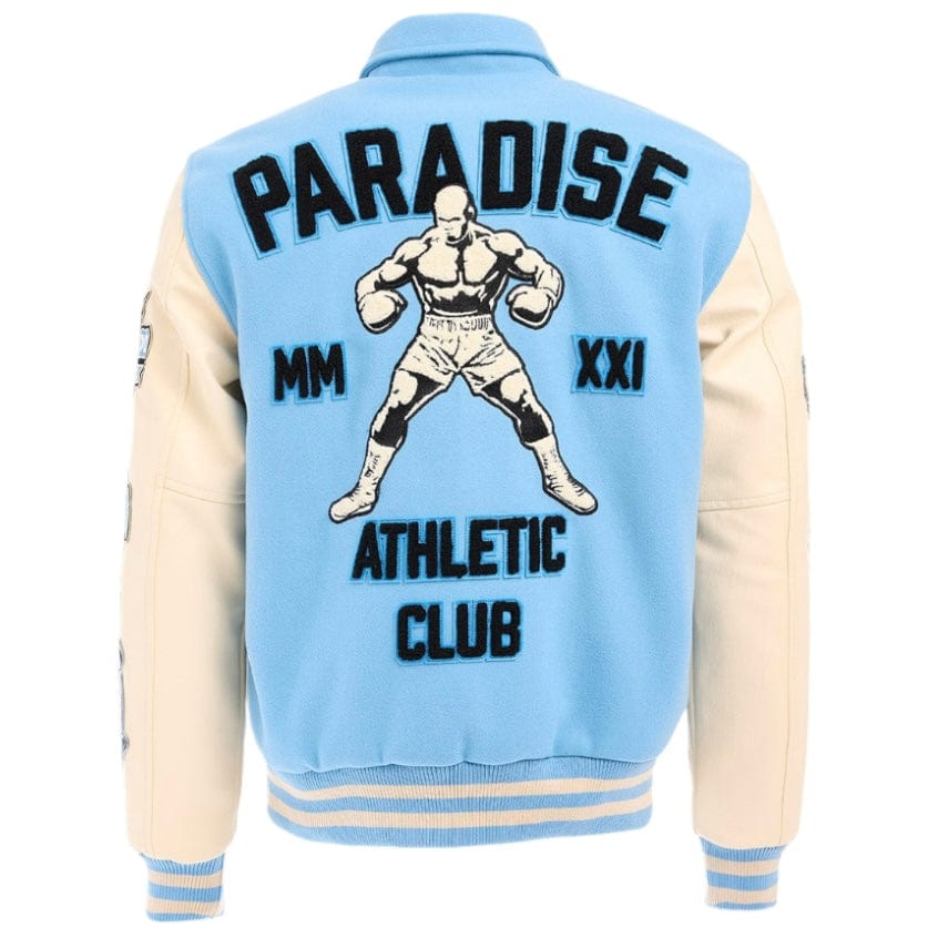 See You In Paradise Team Varsity Jacket (Sky Blue) 91700