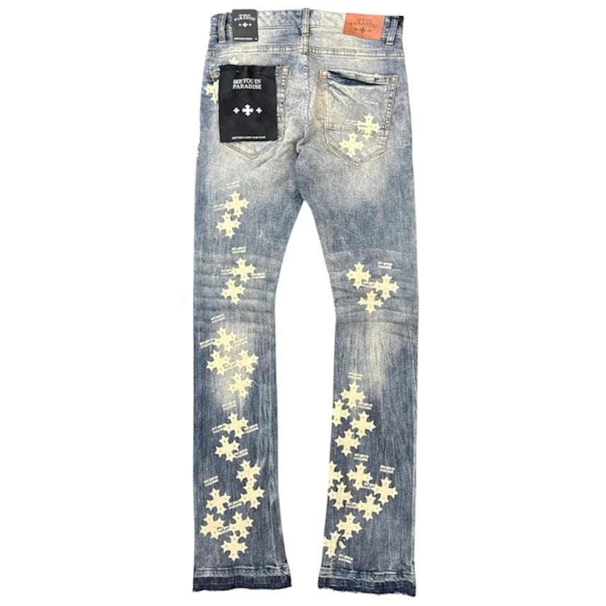 See You In Paradise Stamp Stacked Denim (Vintage) JTF2293