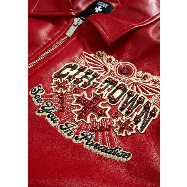 See You In Paradise Windy City Varsity Jacket (Red) 91747