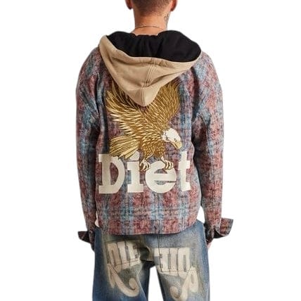 Diet Starts Monday Eagle Hooded Flannel (Acid Washed)