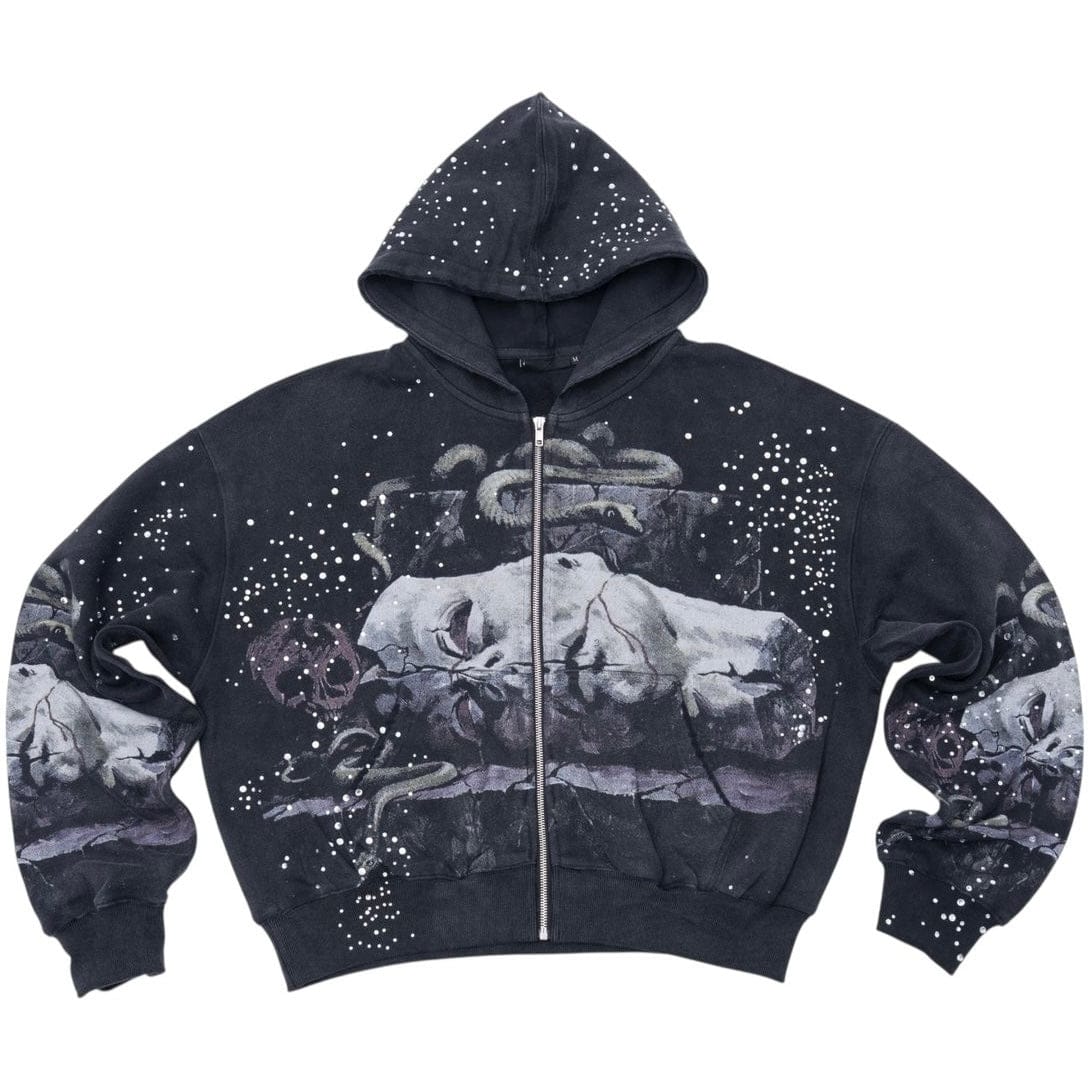 The Syndicate Statue Zip Up Hoodie (Black Wash)