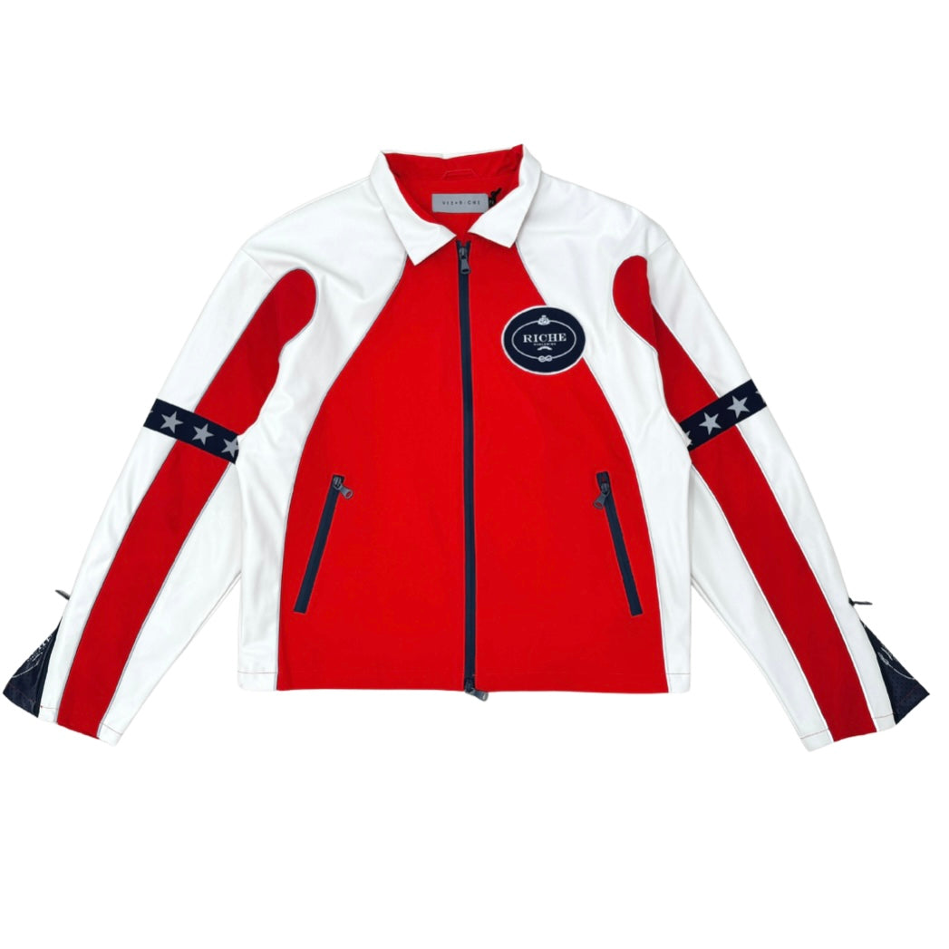 Vie Riche Star Studded Nylon Jacket & Pants Set (Red) VR1850/VR1851-RED