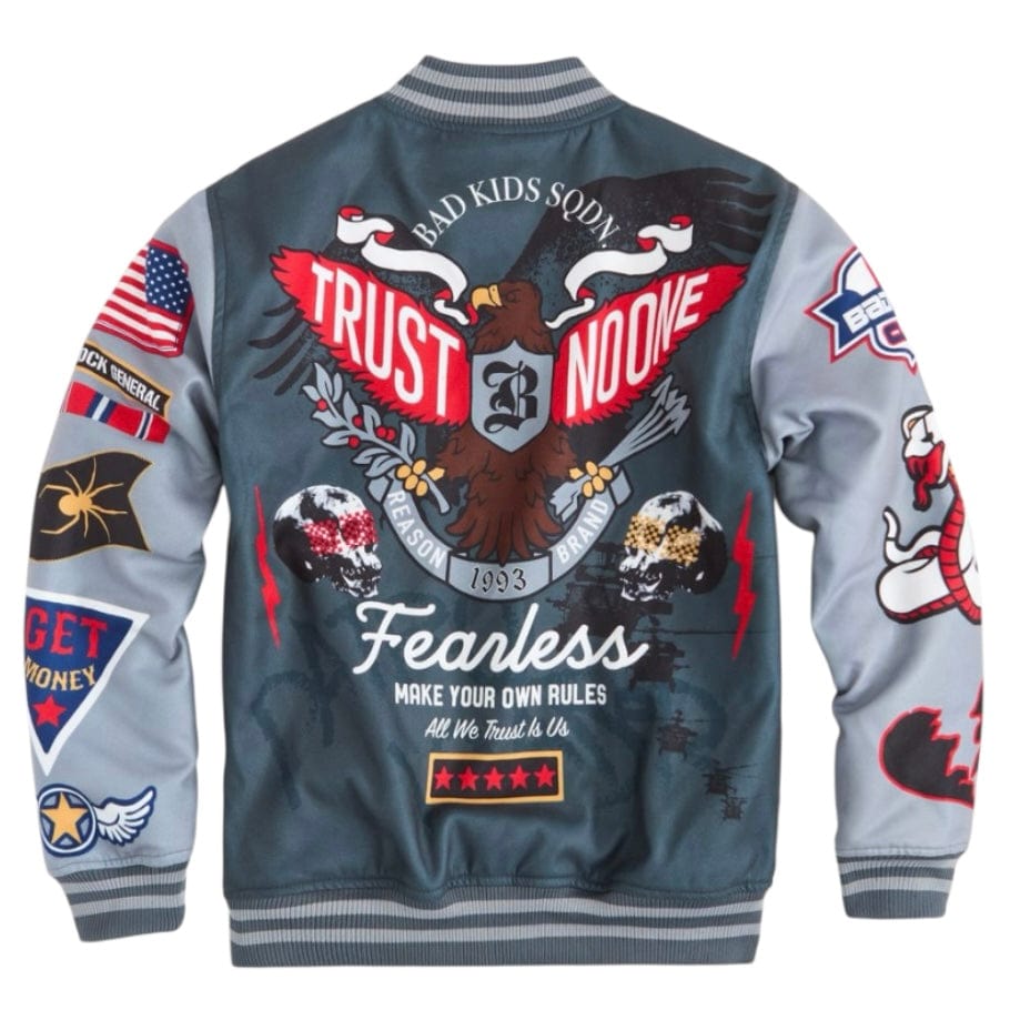Reason Brand Fearless Varsity Jacket (Dark Grey) RER5-005