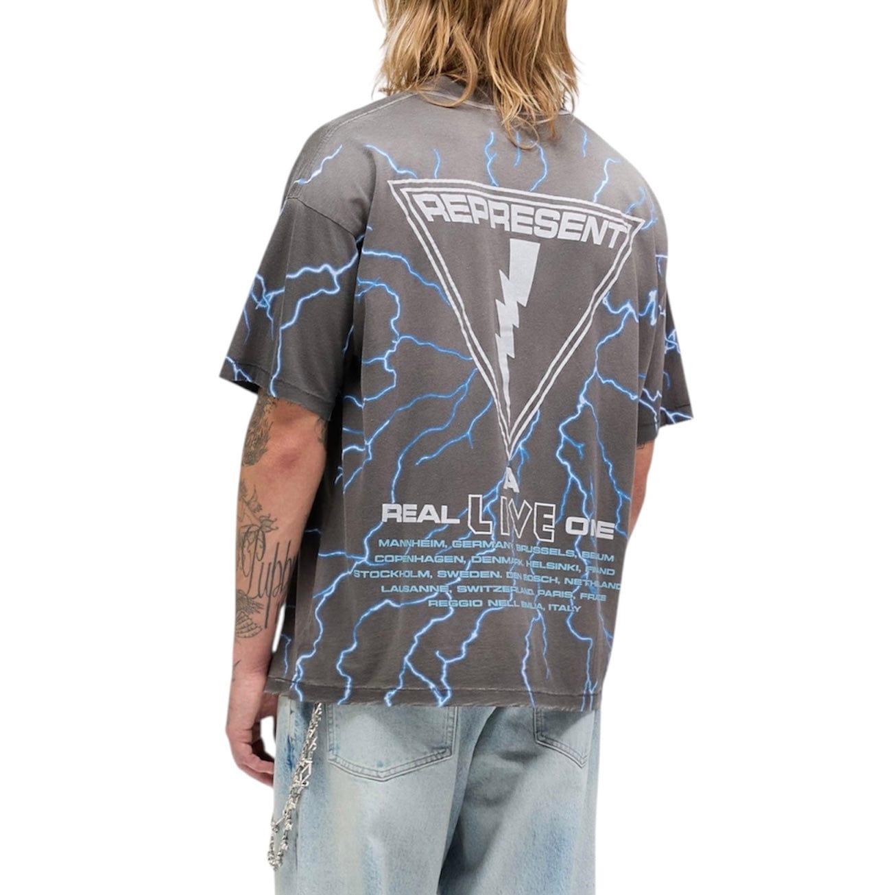 Represent X Iron Maiden A Real Live One T Shirt (Sunfade Grey)