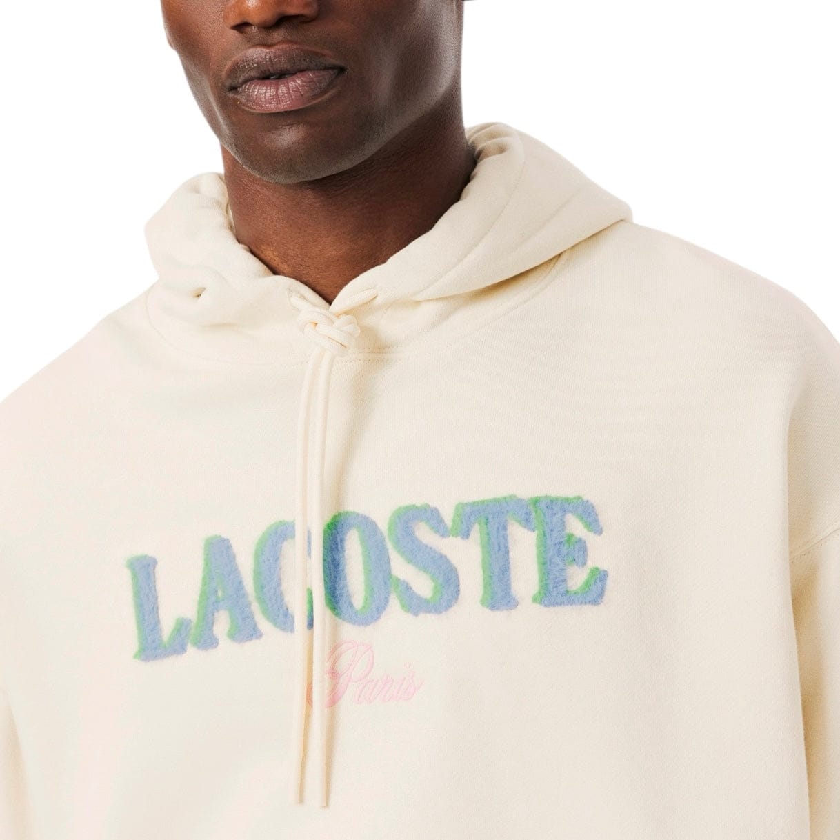 Lacoste Loose Fit Embroidered Hoodie (Cream) SH5464-51