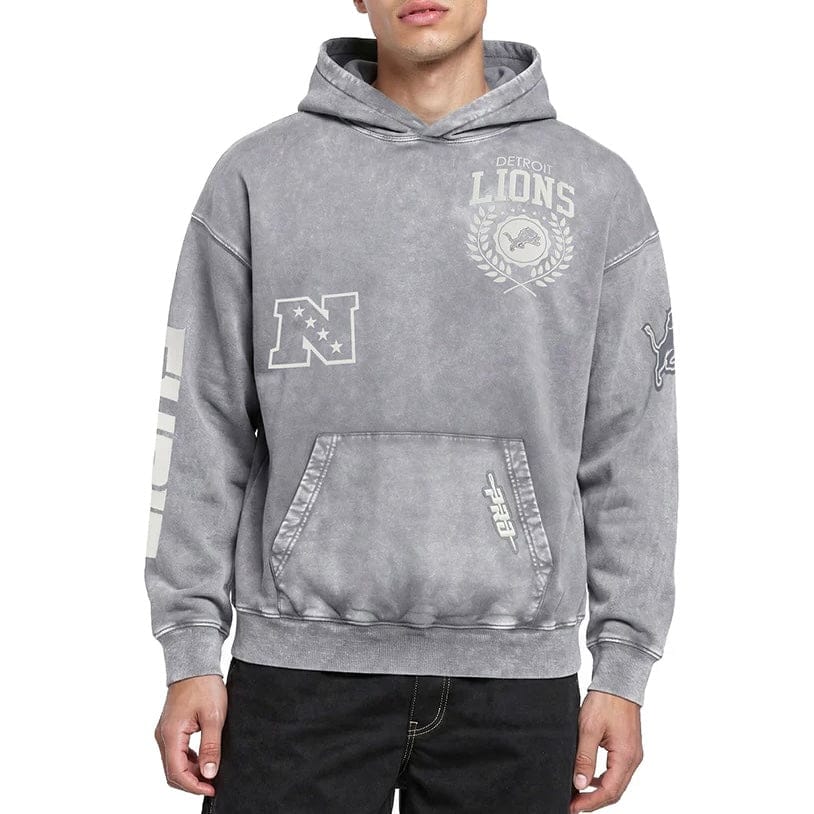 Pro Standard Detroit Lions Street Team Pullover Hoodie (Washed Grey)