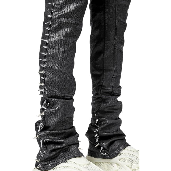 Guapi Spikes W/ Chain Denim (Obsidian Black)