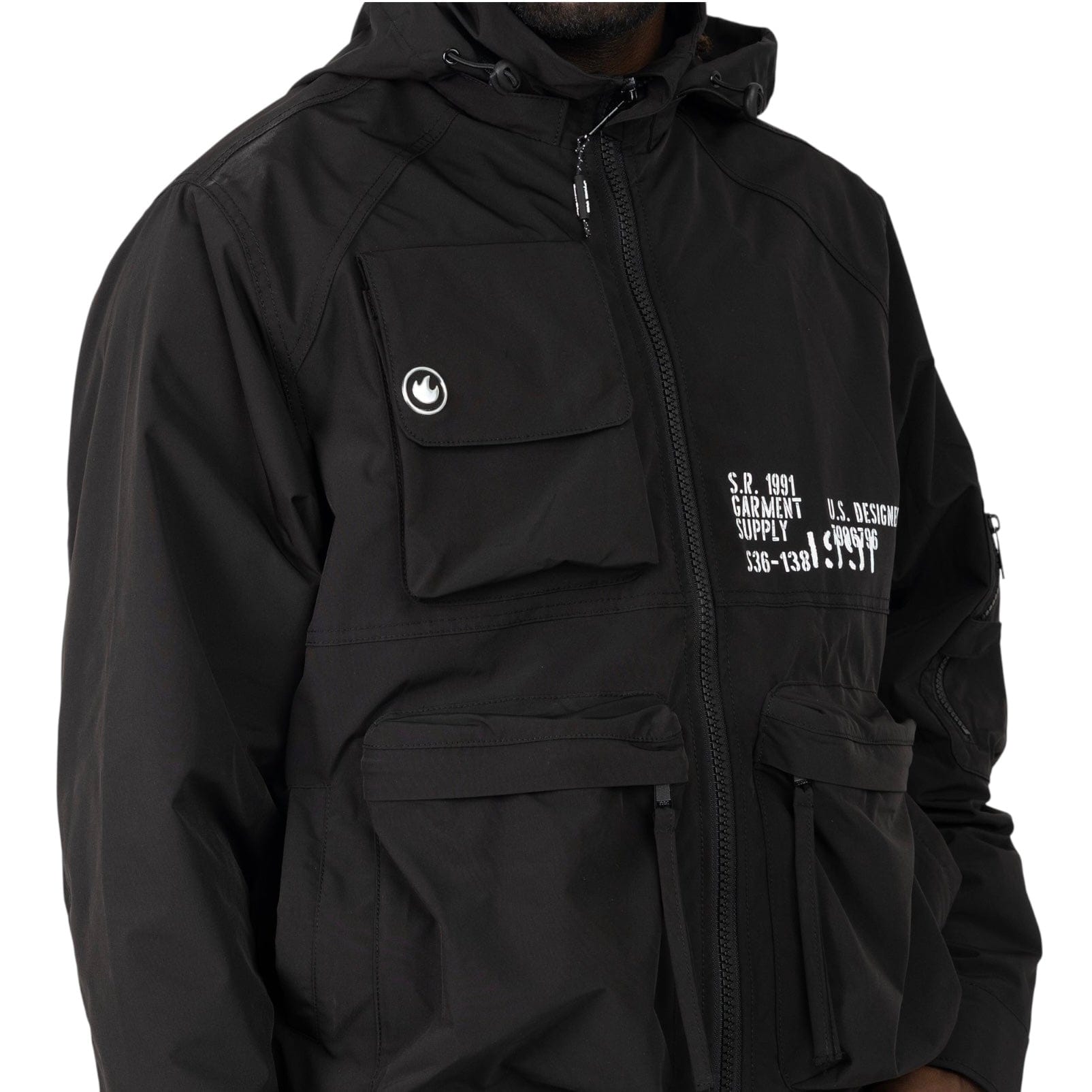 Smoke Wise Utility Windbreaker Set (Black)