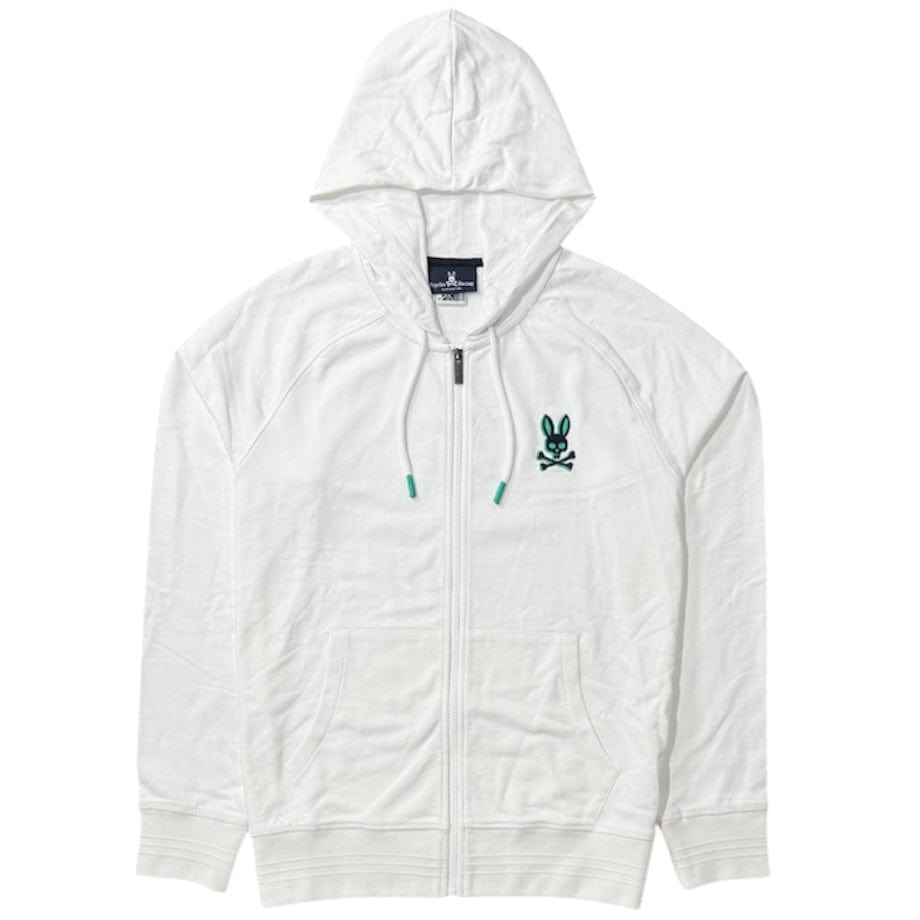 Psycho Bunny Bennett Full Zip Hoodie (White) HL21-B6H442R1FT