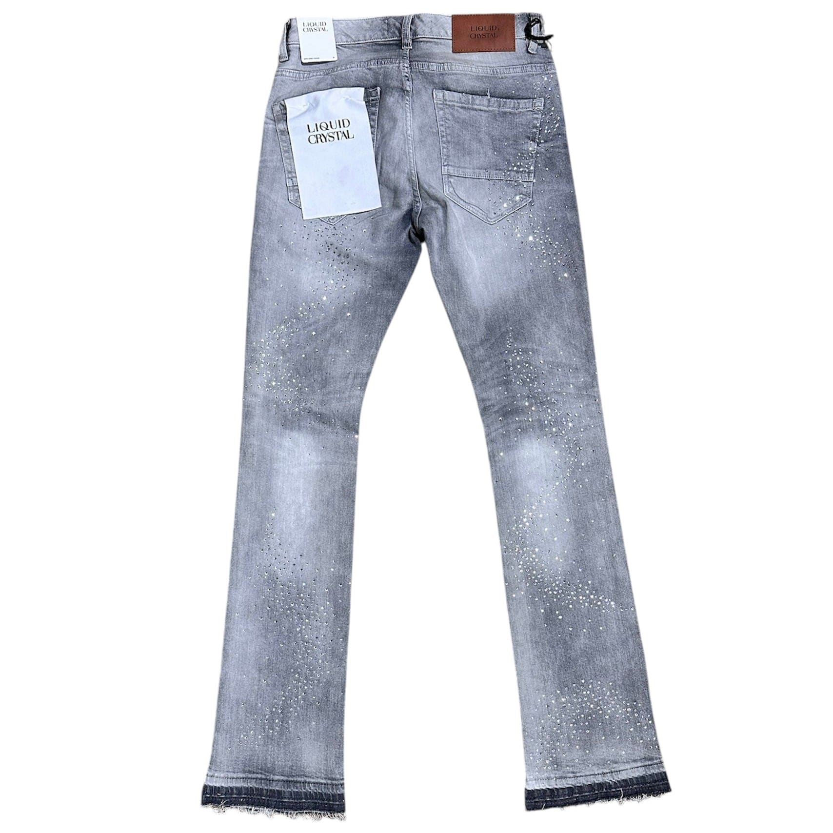 Liquid Crystals Small & Big Crystals Stacked Denim (Cement Wash) JTF2316