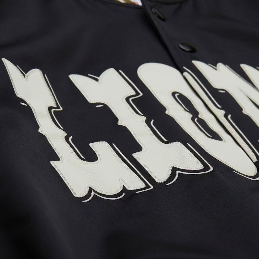 Mitchell & Ness NFL Detroit Lions Double Clutch Satin Jacket (Black/Olive)