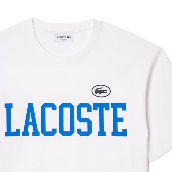 Lacoste Cotton Contrast Print & Badge Tee (White) TH7411-51