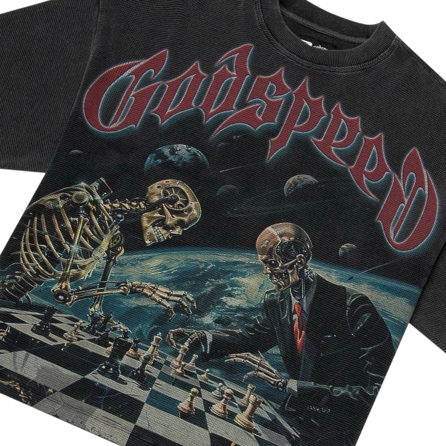 Godspeed Checkmate Thermal T Shirt (Gray Wash)