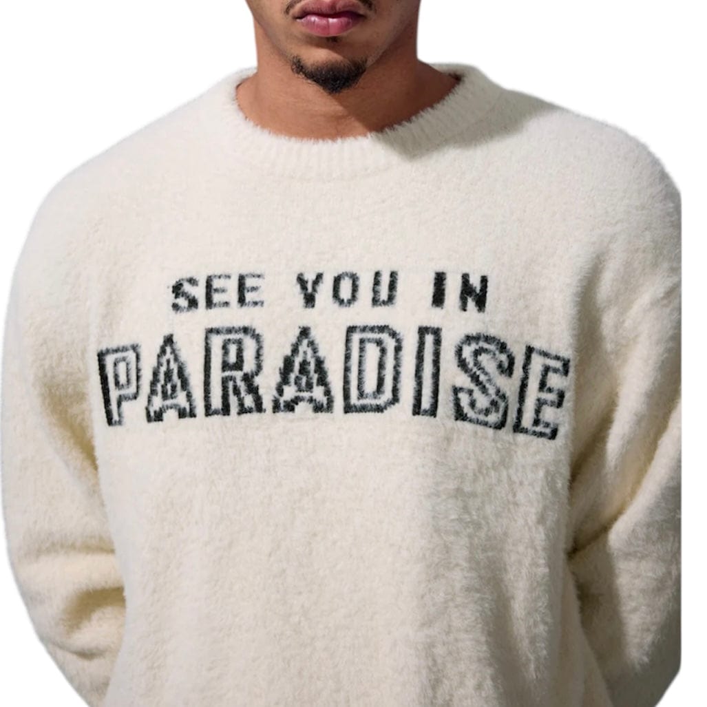 See You In Paradise Plush Crewneck Sweater (Bone) 3992