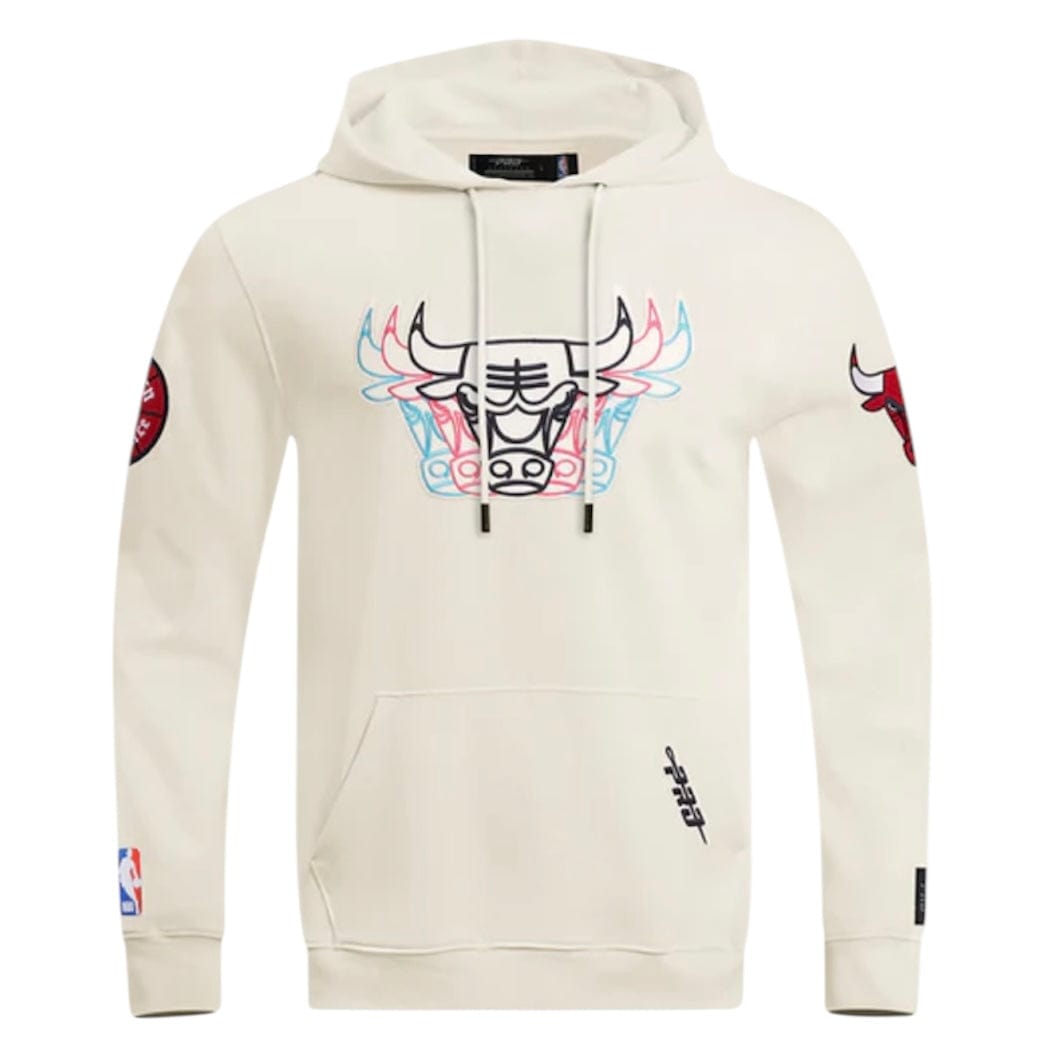 Pro Standard NBA Chicago Bulls Echo Logo Fleece Pullover Hoodie (Eggshell)
