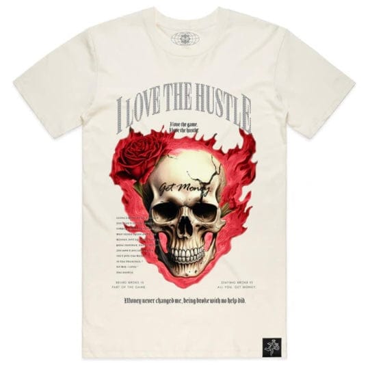 Hasta Muerte Hustle Daily AJ1 SM Love The Hustle Skull T Shirt (Natural)