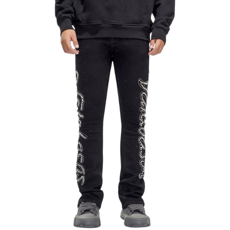 Valabasas Lattice Stacked Denim (Jet Black) VLBS-VJ3-1030