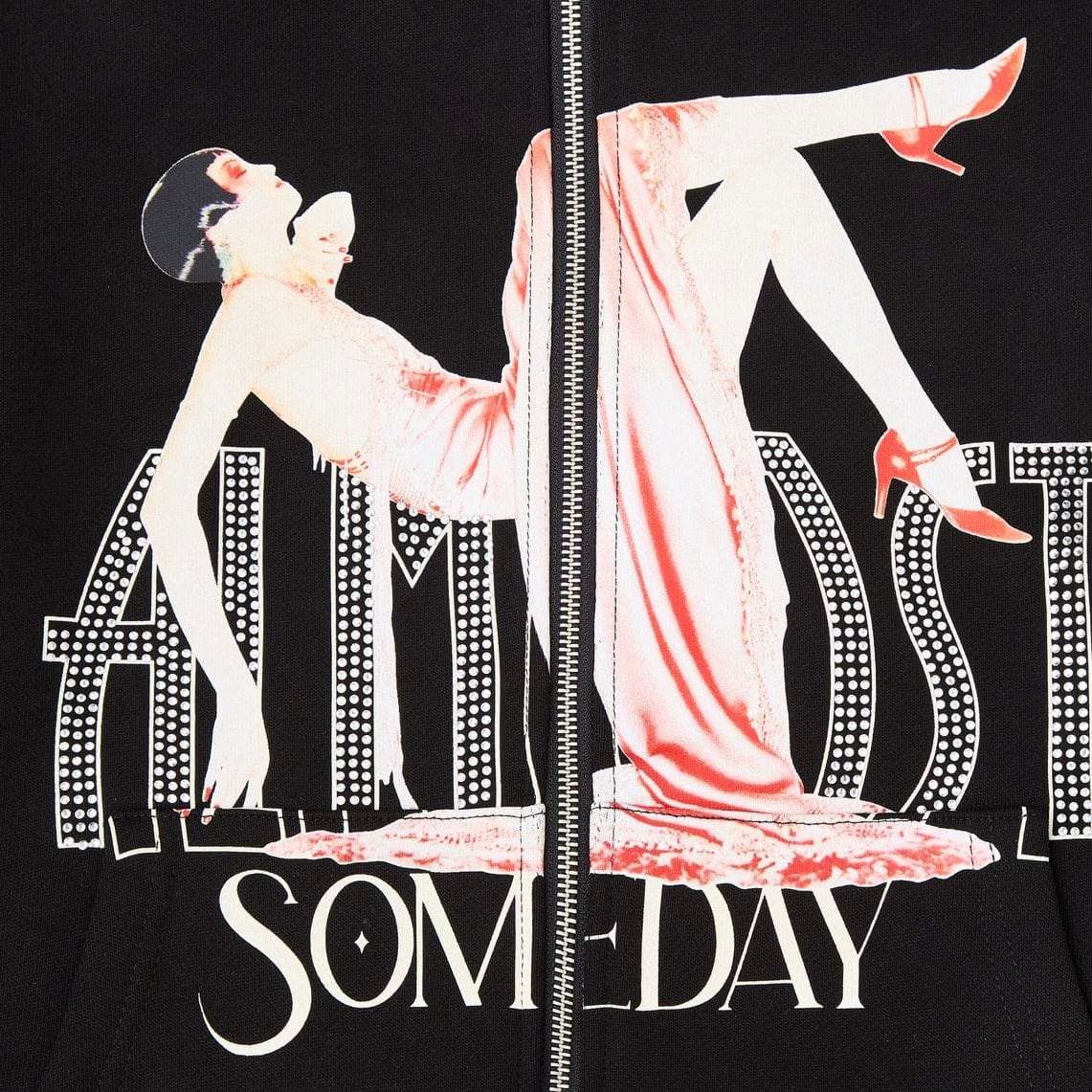 Almost Someday High Class Zip Up Hoodie (Sun Fade Black) AS-H25-015