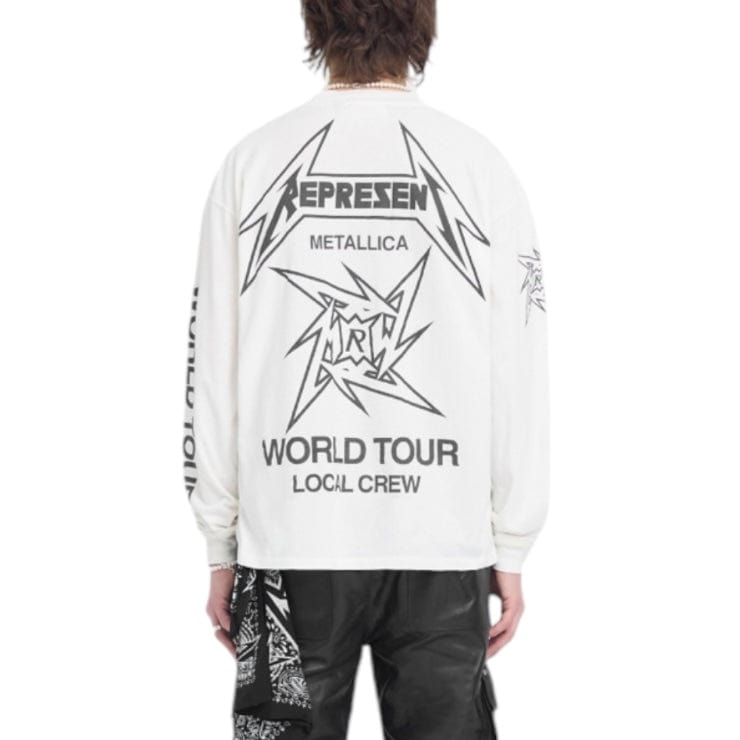 Represent X Metallica Local Crew LS T-Shirt (Flat White) MLM4368-072