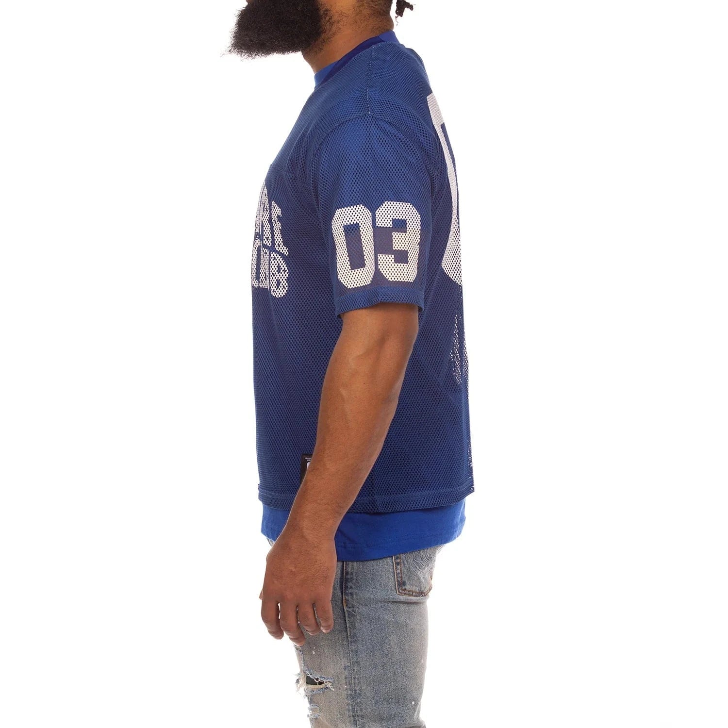 Billionaire Boys Club BB Varsity SS Knit Cropped Fit Tee (Navy Peony) 851-6314