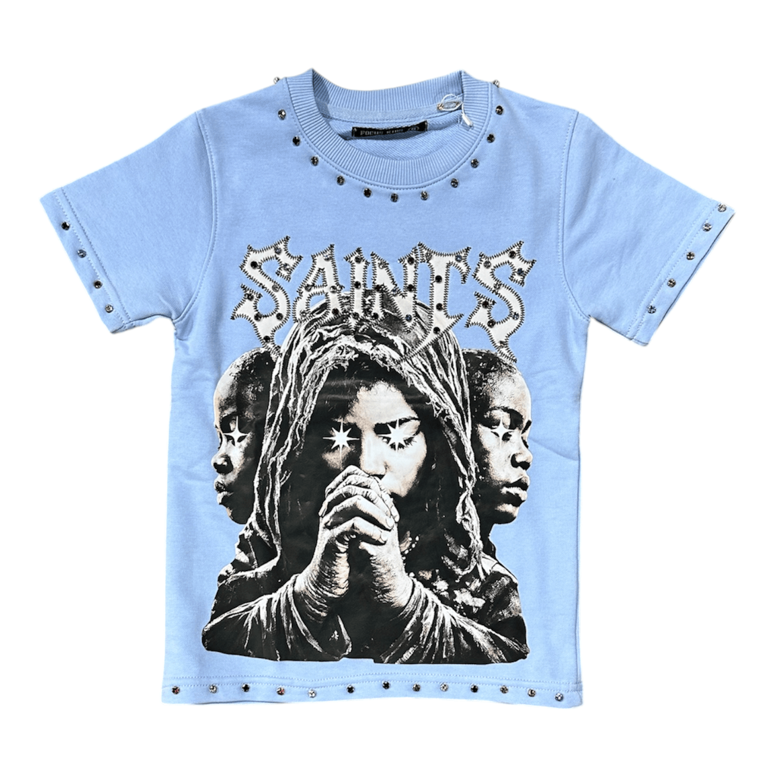 Boys Focus Saints Multi Stone Tee (Sky)