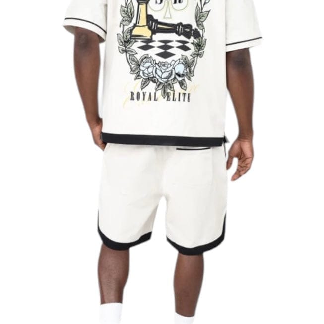 Smoke Rise Boxy Country Club SS Buttoned Down Set (Ecru/Black) WH25184