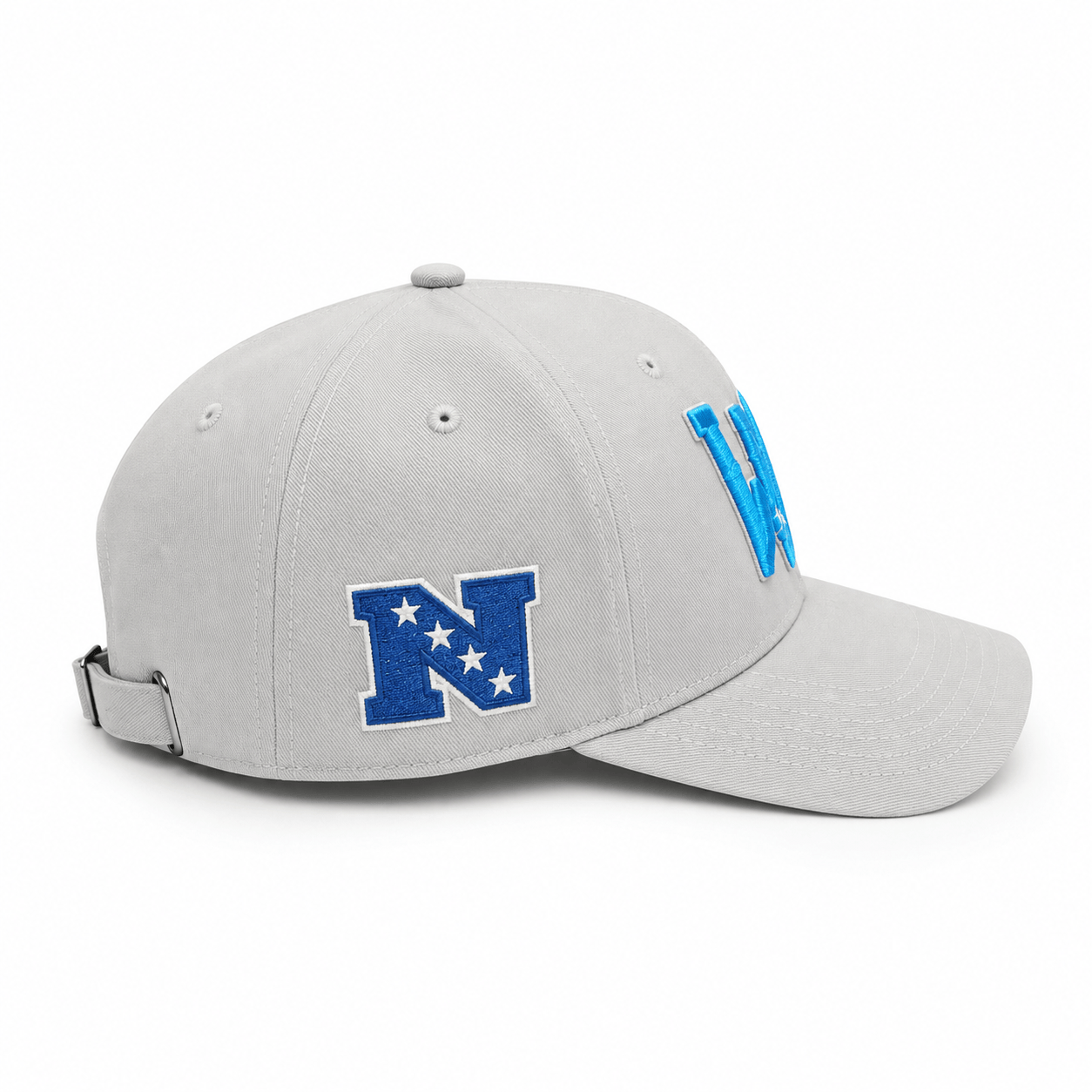 Pro Standard NFL Detroit Lions Chrome Leather Strap Hat (Grey)