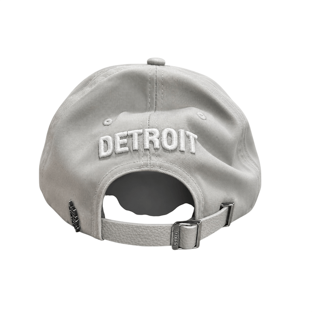 Pro Standard NFL Detroit Lions Chrome Leather Strap Hat (Grey)