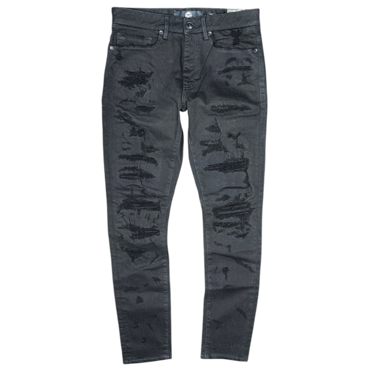 Jordan Craig Martin Skinny Fit W/ Shreds Denim (Jet Black) JT1208A