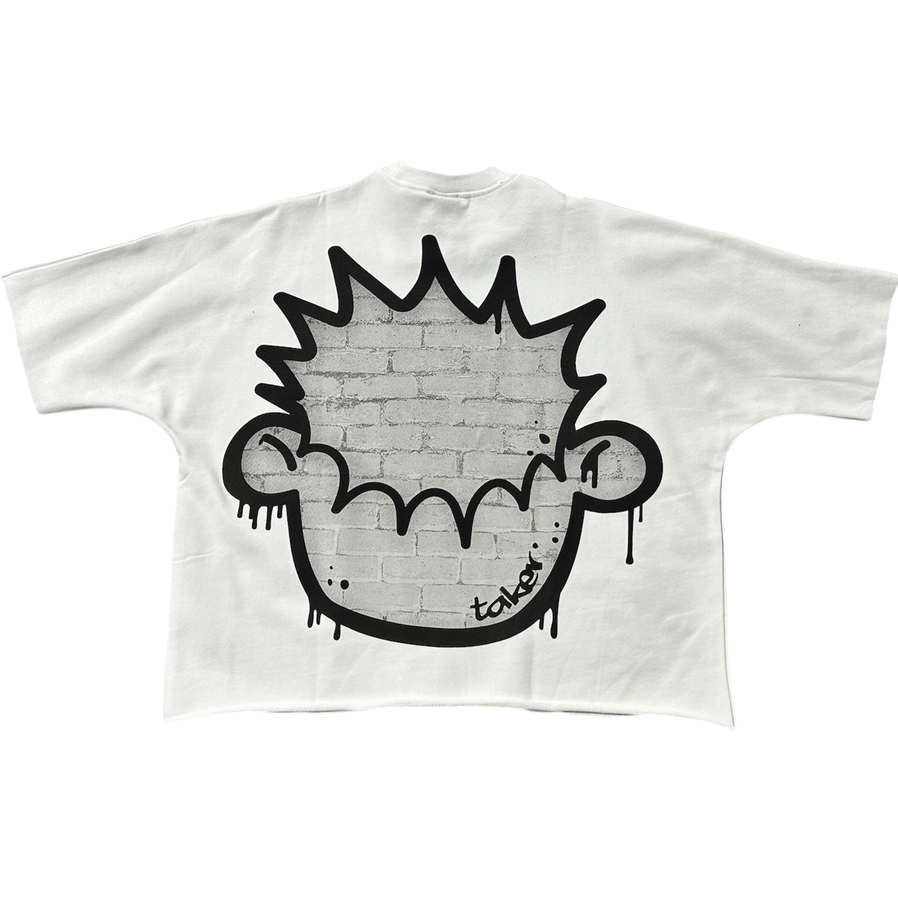 Taker High Life Big Face Print Oversized SS Tee (White/Grey) TS575