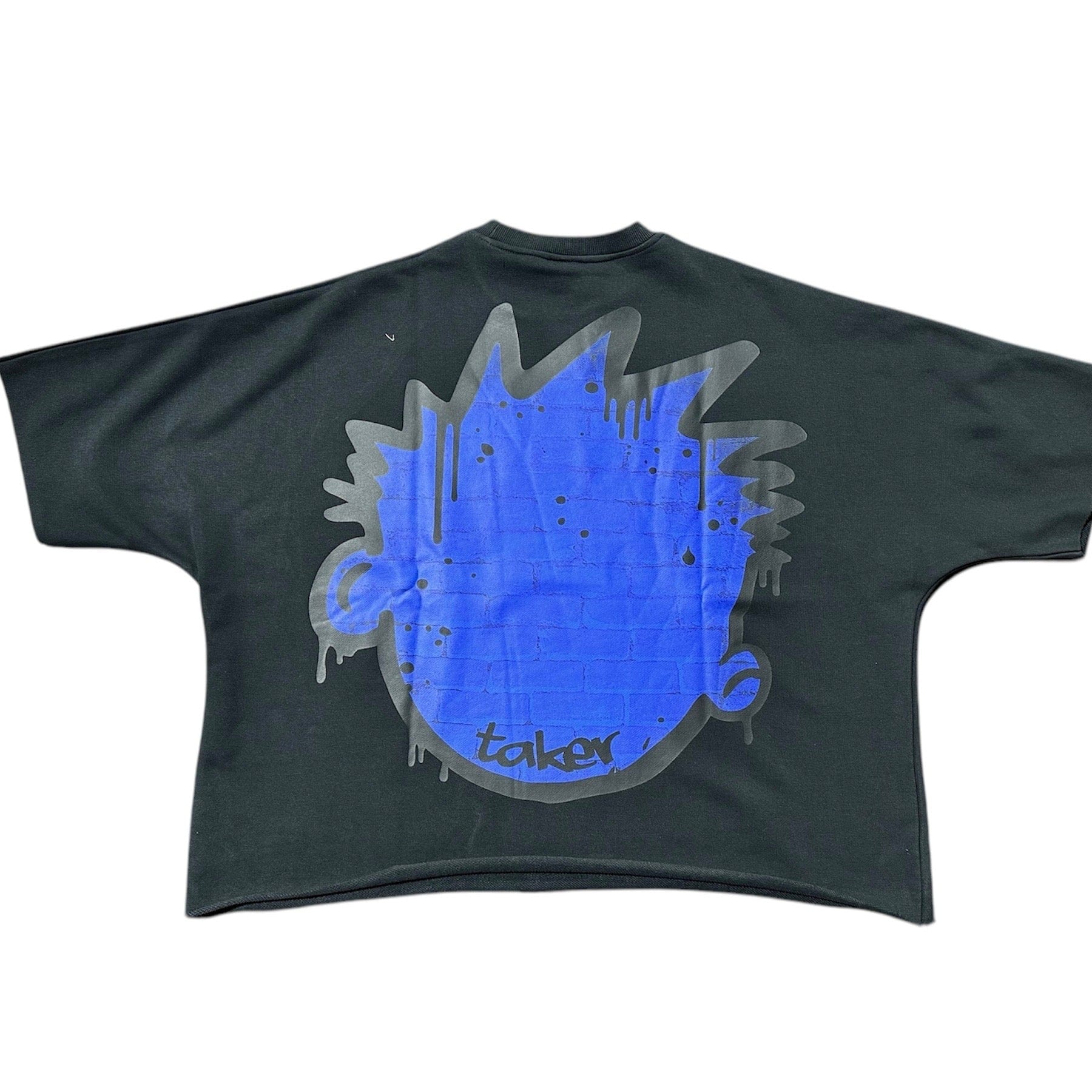 Taker Dizzy Big Face Print Oversized SS Tee (Black/Blue) TS574