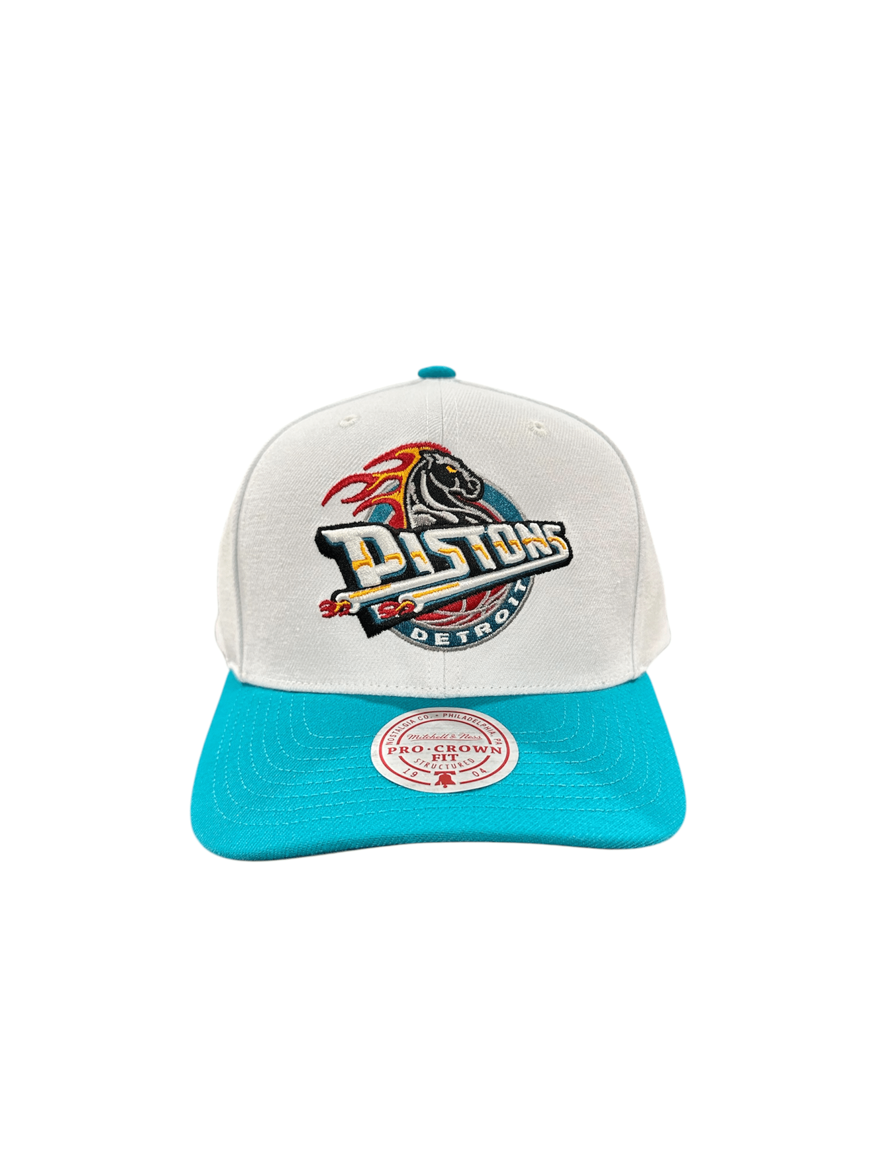 Mitchell & Ness NBA Detroit Pistons Team 2 Tone 2.0 Pro Snapback (White)