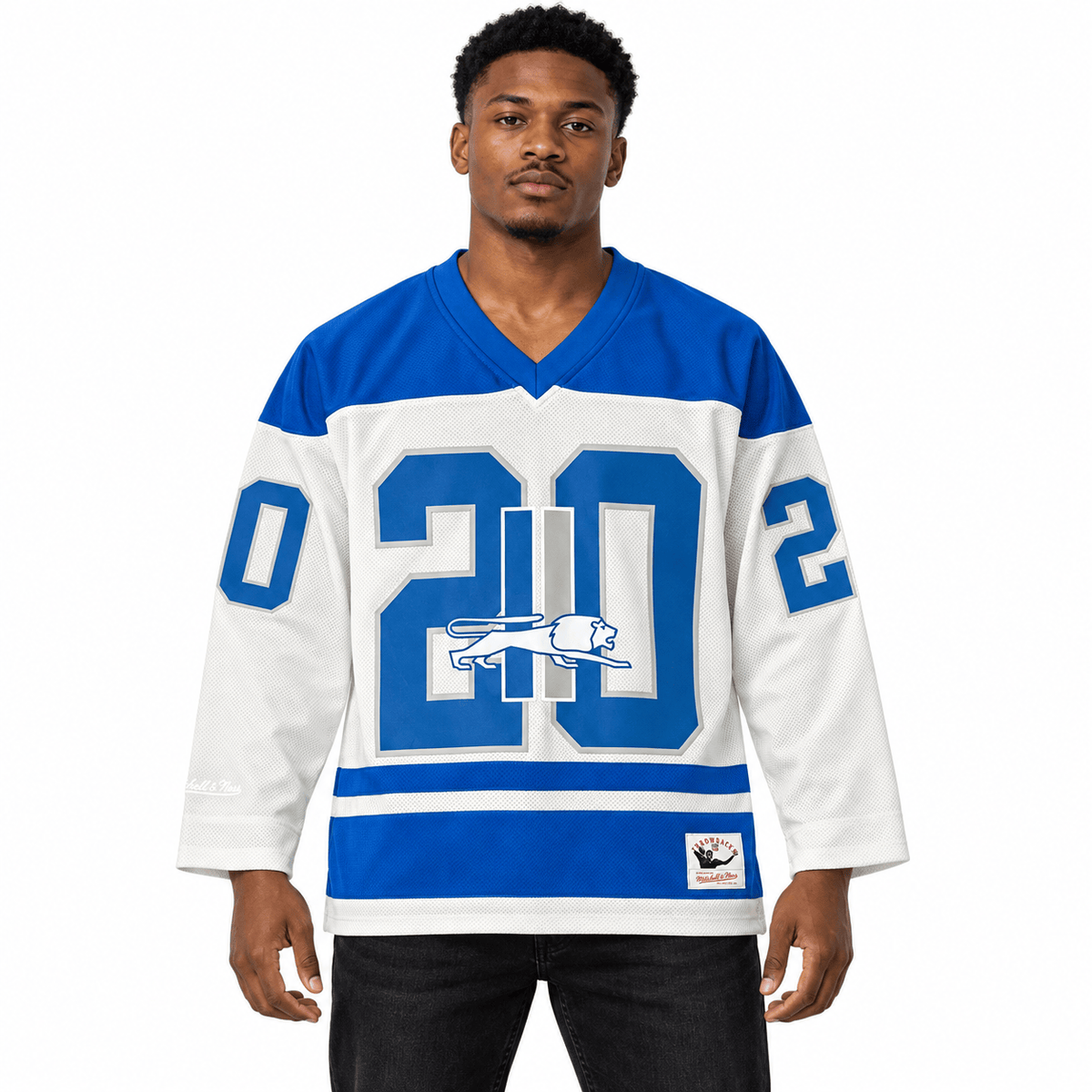 Mitchell & Ness NFL Detroit Lions Too Maxxed Hockey Jersey (Grey)