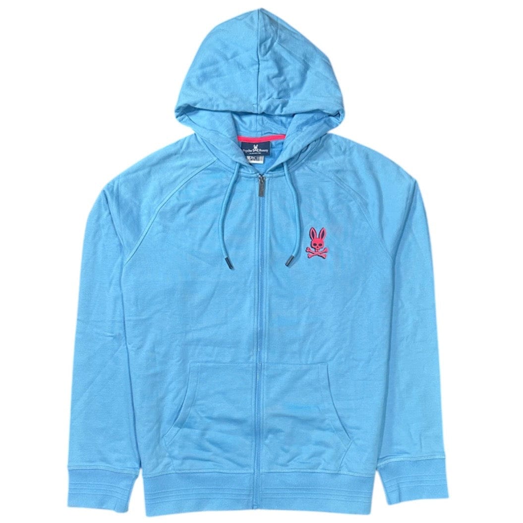 Psycho Bunny Bennett Full Zip Hoodie (Glacial Blue) HL21-B6H442R1FT
