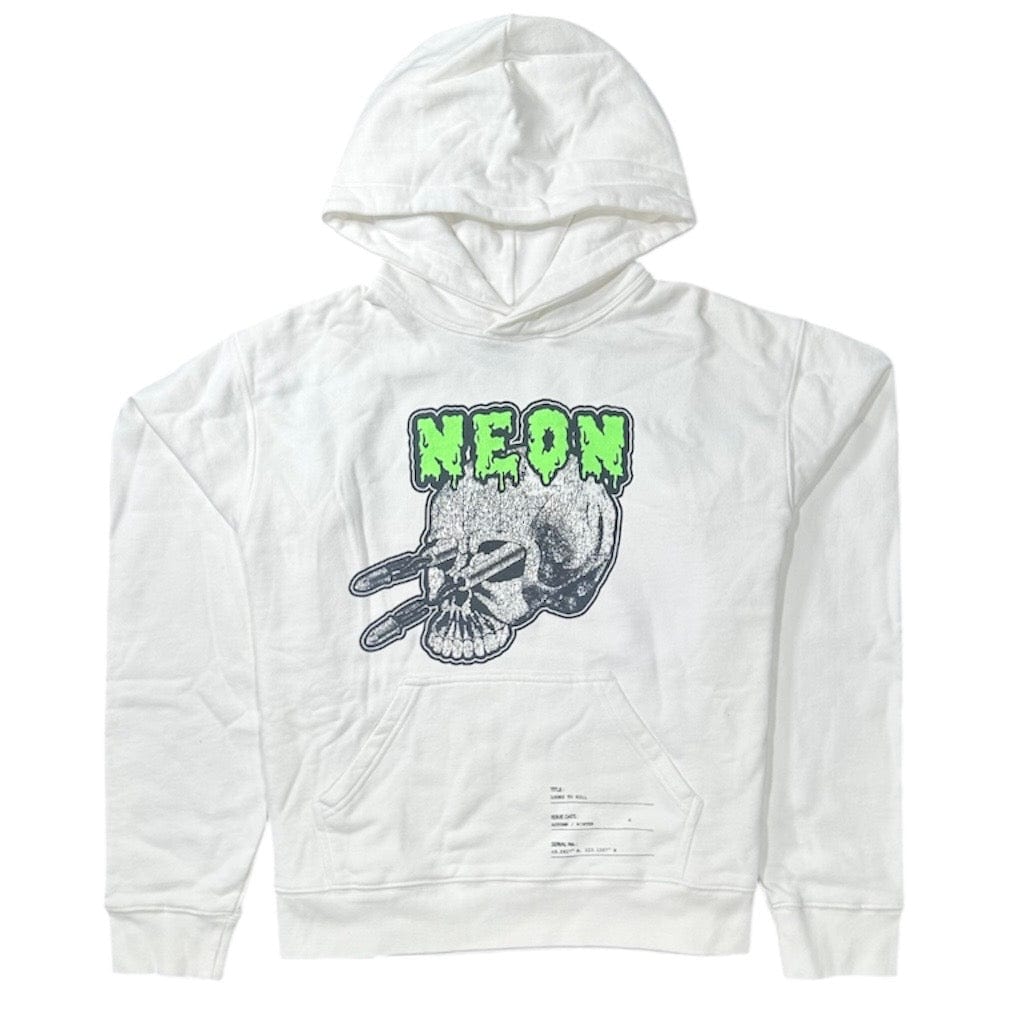 Neon Denim Looks To Kill Hoodie (White) STH-098