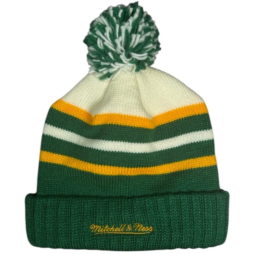 Mitchell & Ness Color Block Supersonics Beanie (Green) 050KZ