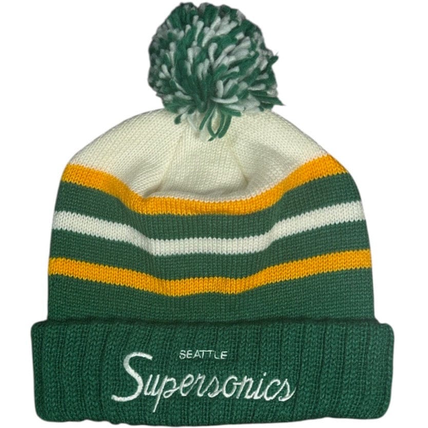 Mitchell & Ness Color Block Supersonics Beanie (Green) 050KZ