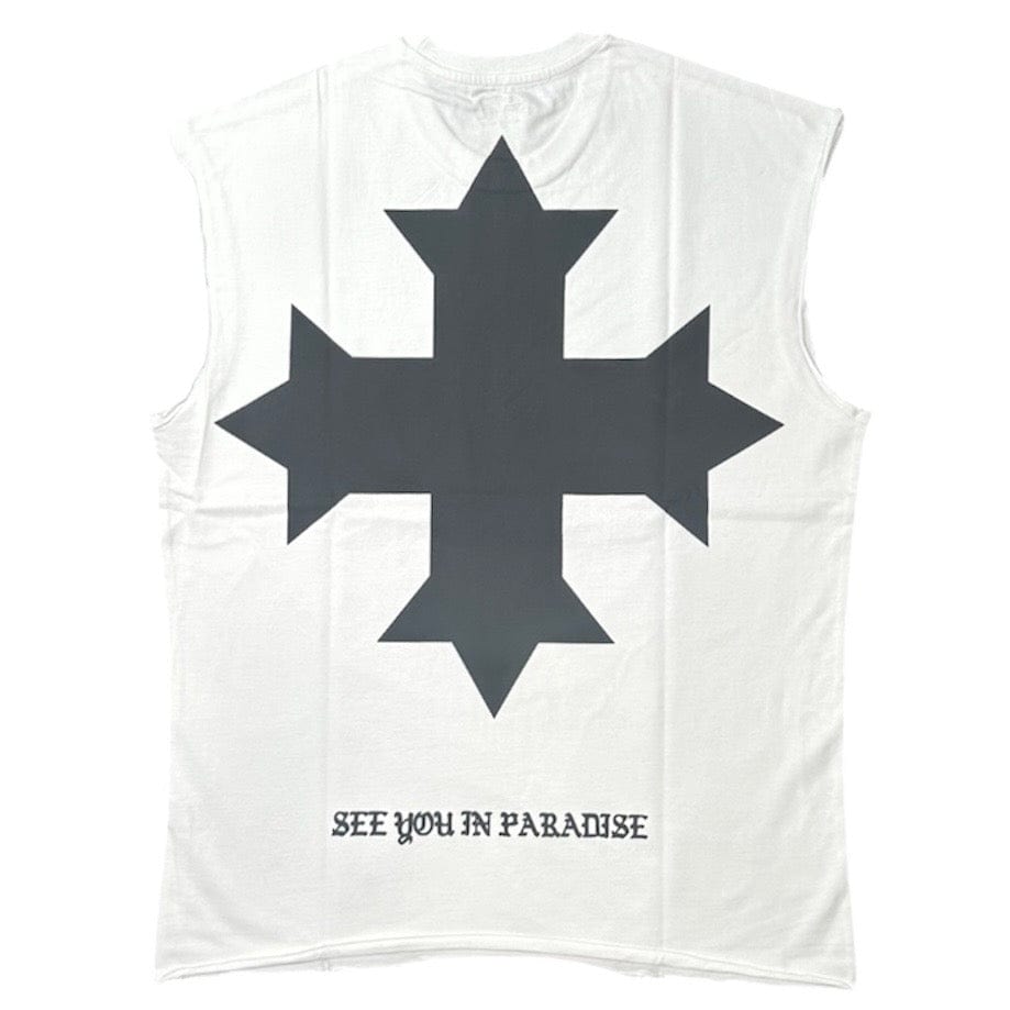 See You In Paradise Basic Cutoff Tee (White) 7000A