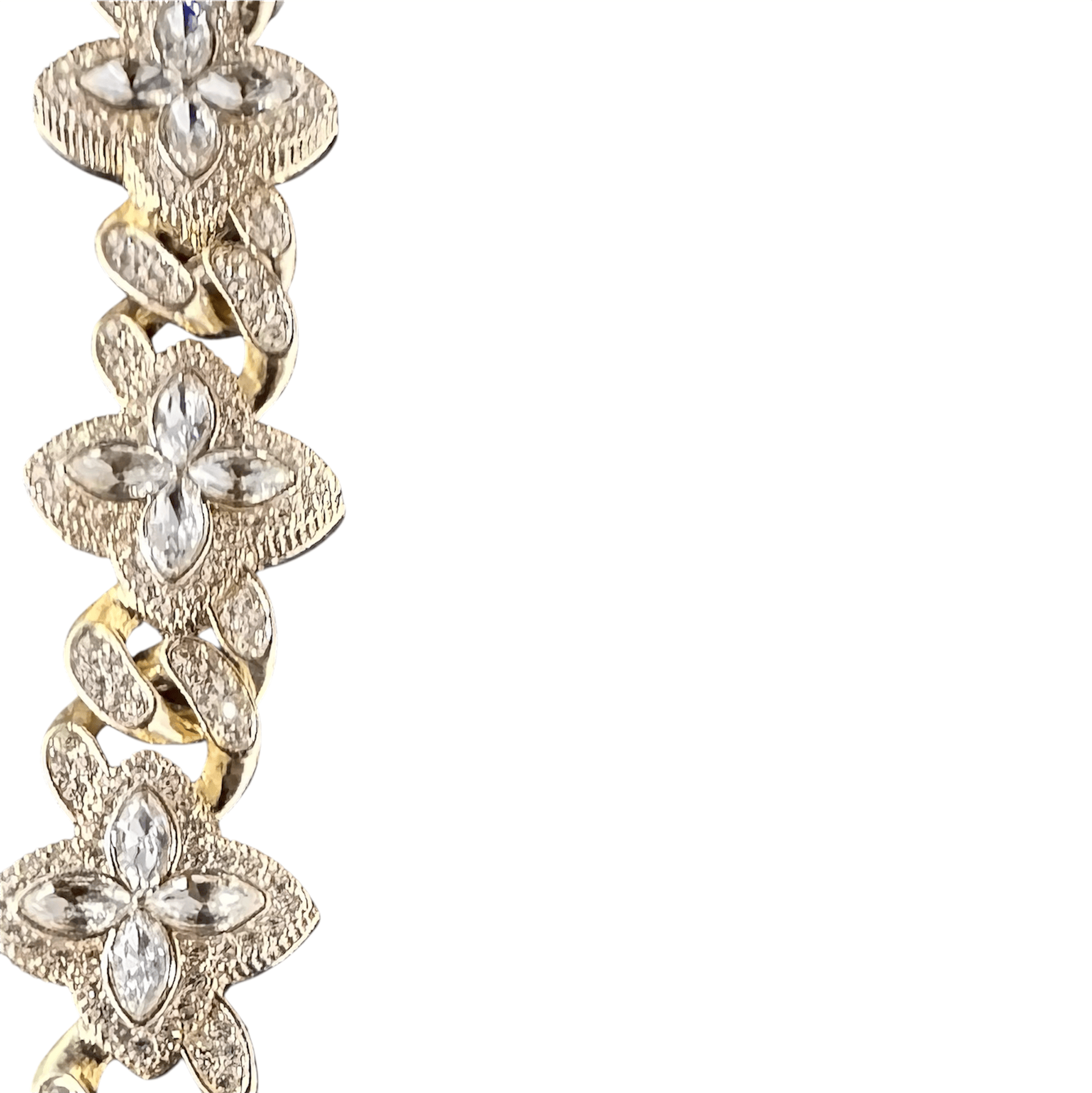 Jewelry Essentials Iced Clover Cuban Pant Chain 22" (Gold) BKC-141G