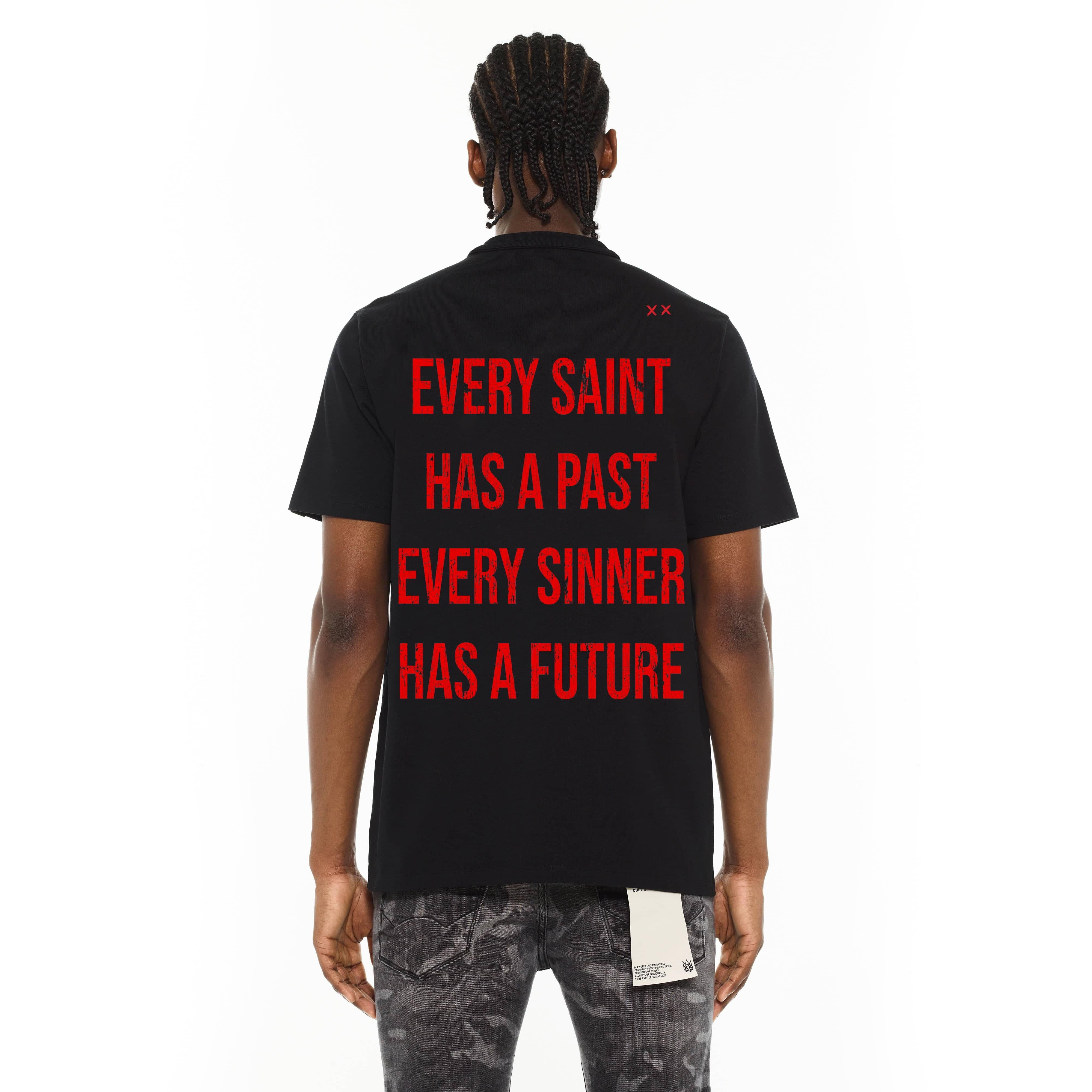 Cult's Crew Neck Tee - Tongue in Black