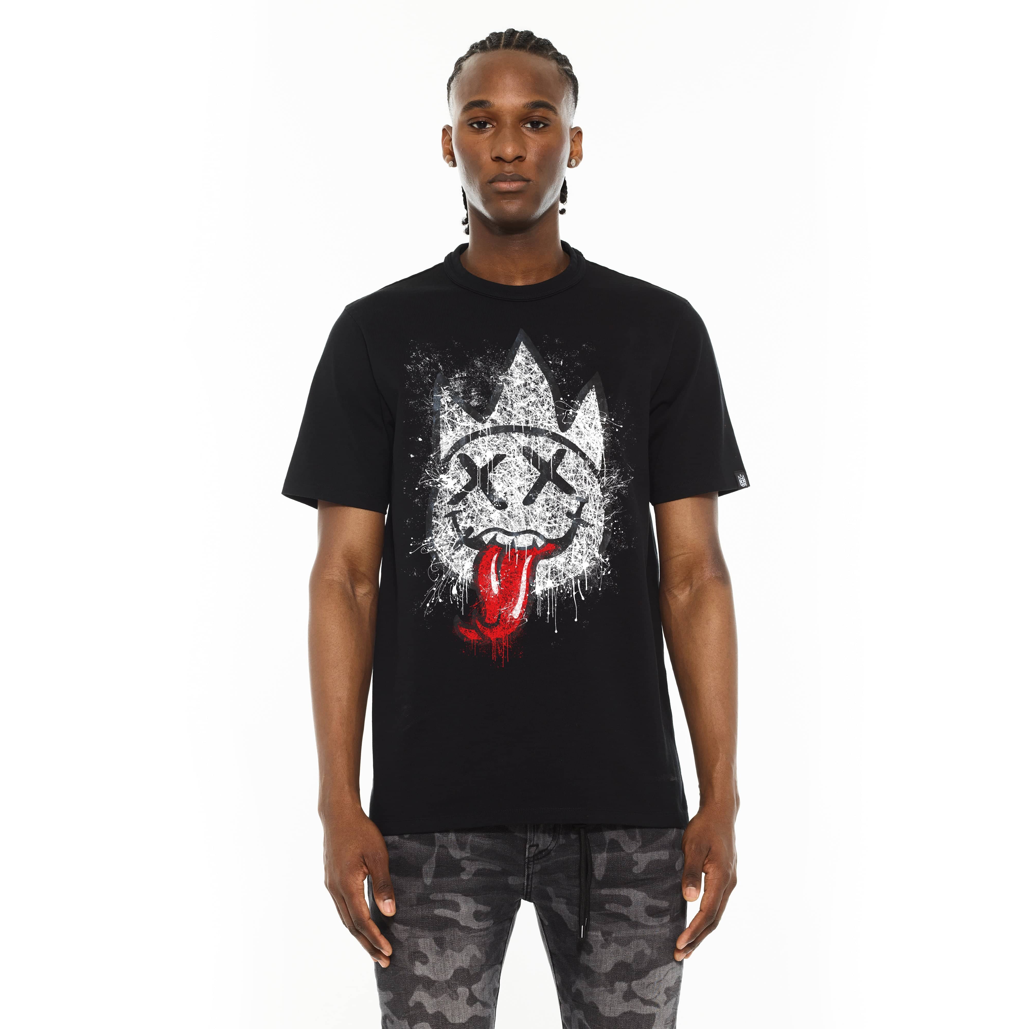 Cult's Crew Neck Tee - Tongue in Black