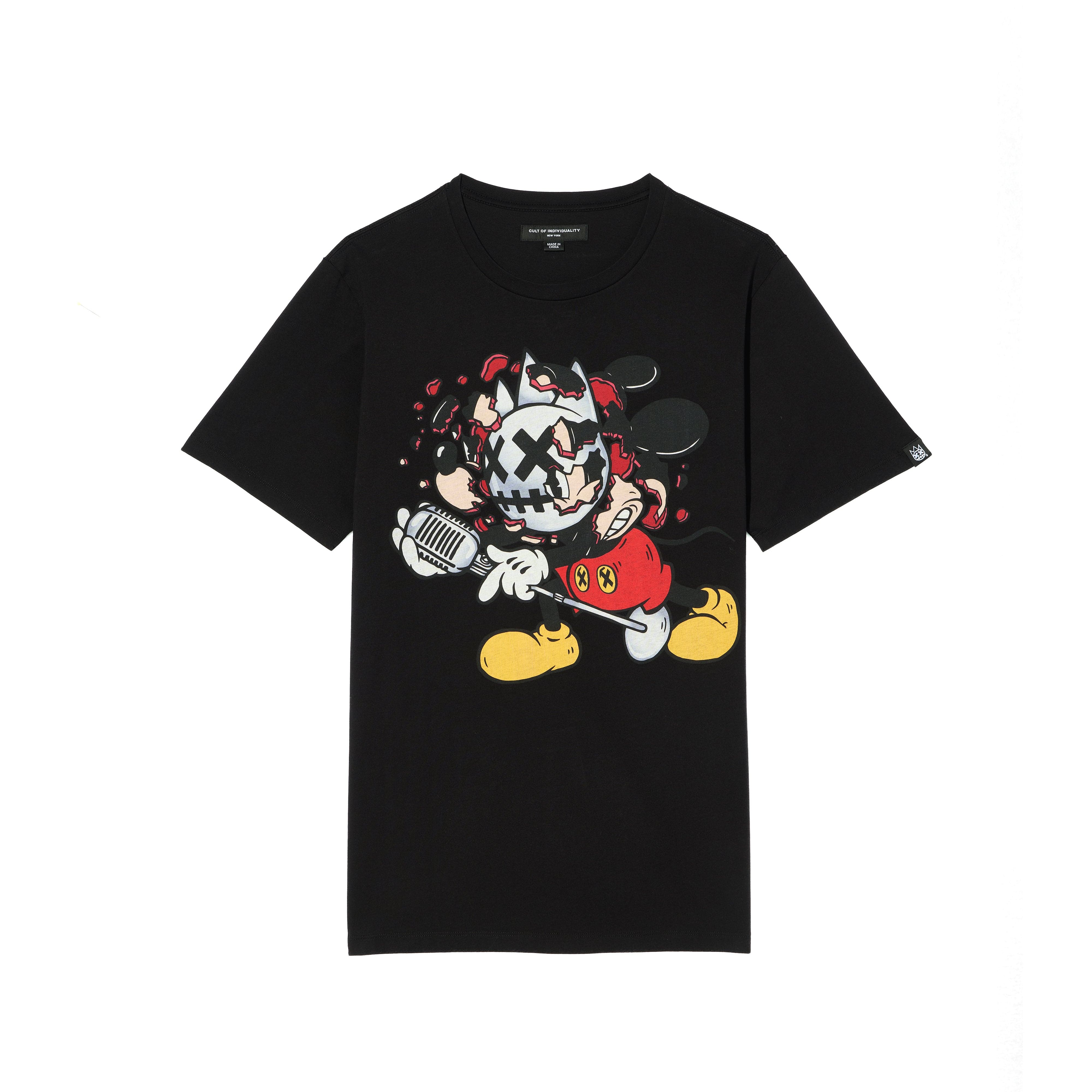 Cult's Crew Neck T - Microphone in Black