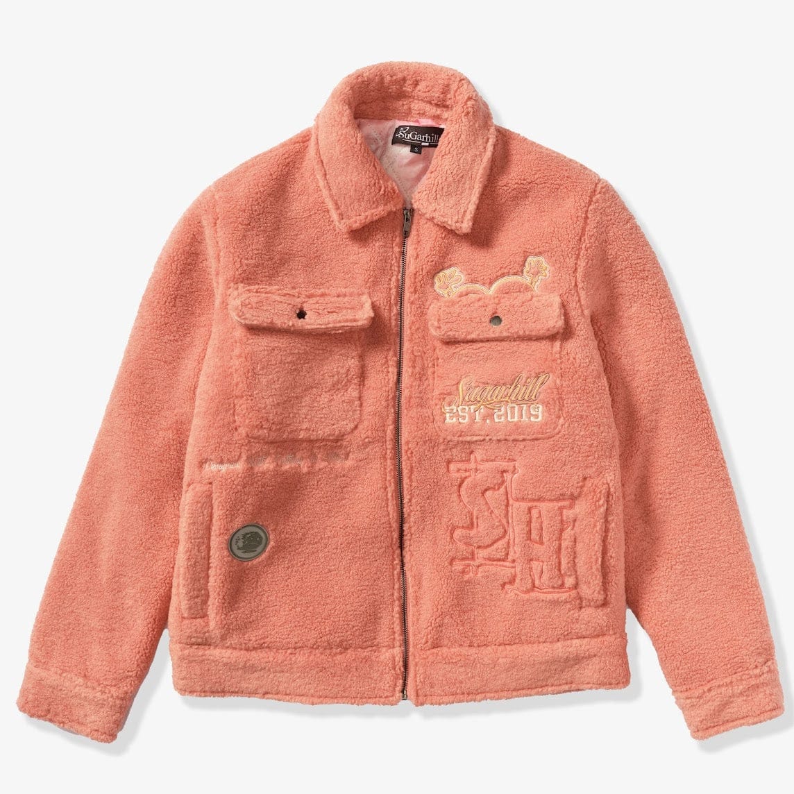 "Toxins" Plush Jacket (coral)