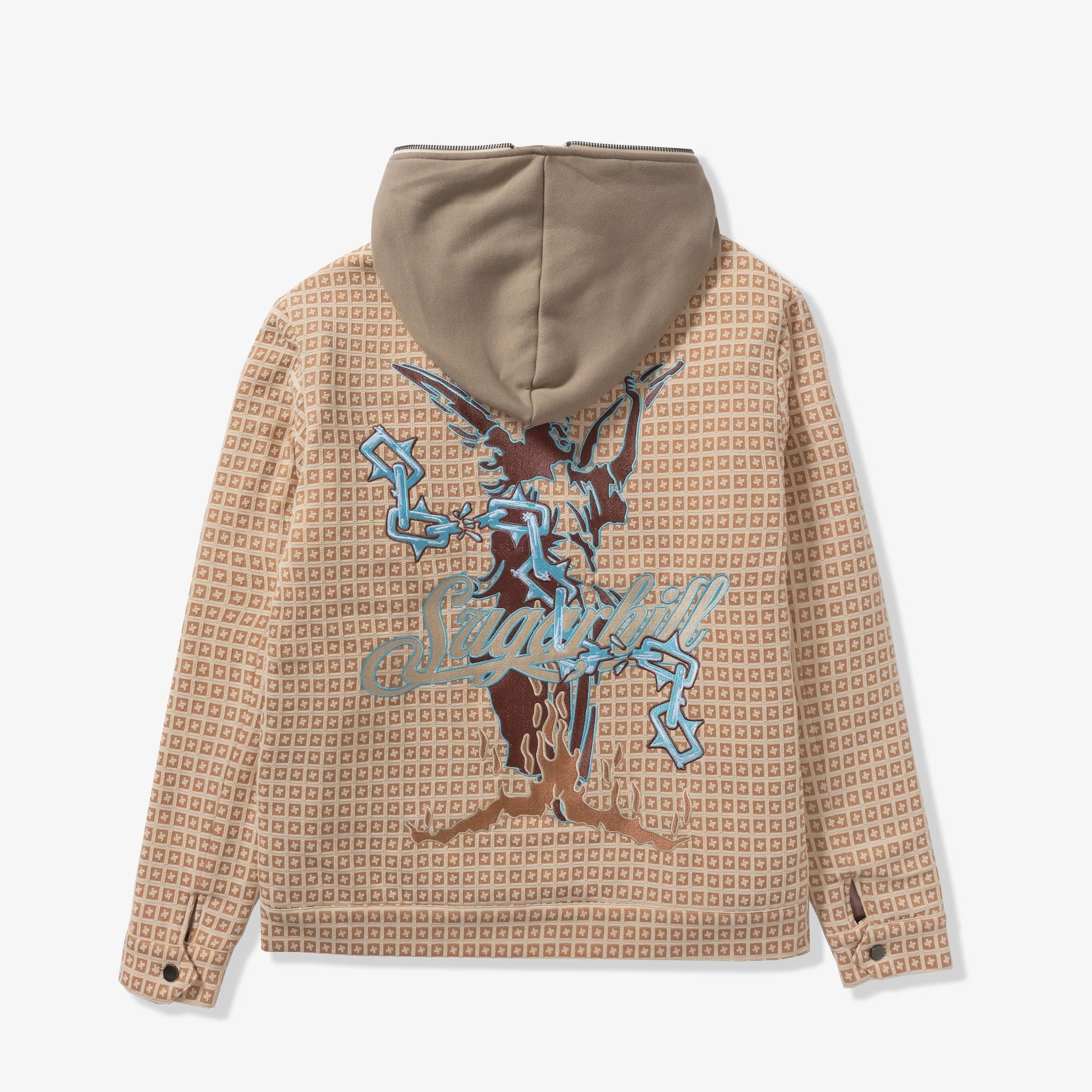 "Vexed" Hooded Jacket (brown jacquard)