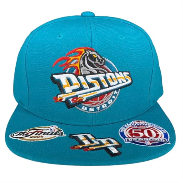 Mitchell & Ness Nba Detroit Pistons Front Face Hwc Snapback (Teal)