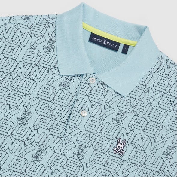 Psycho Bunny Dayton Fashion Jacquard Polo (Seafoam) B6K219Y1PC