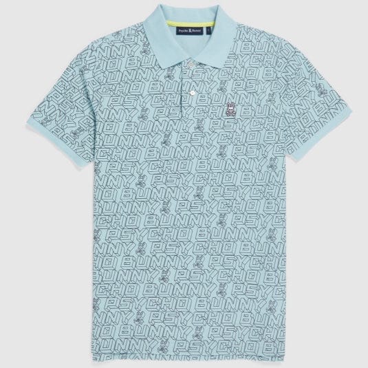 Psycho Bunny Dayton Fashion Jacquard Polo (Seafoam) B6K219Y1PC