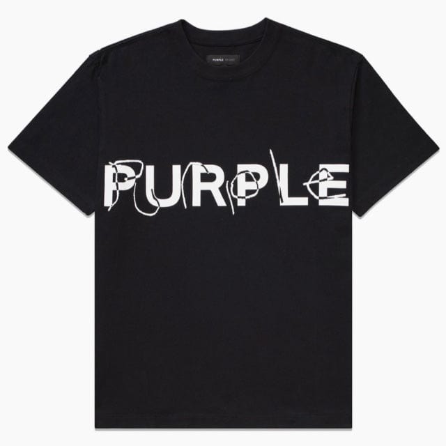 Purple Brand Mens Heavy Jersey Ss Tee Crew Neck T-Shirt P117-HJBY423 Black
