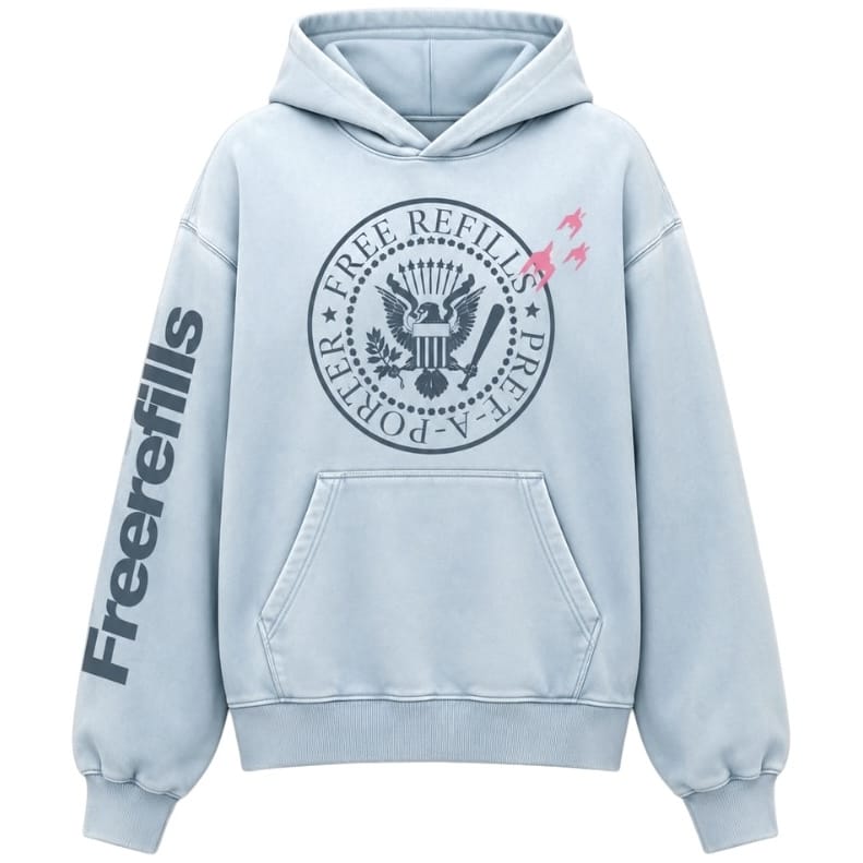 Free Refills Pret A Porter Hoodie & Flare Sweatpants Set (Light Blue)