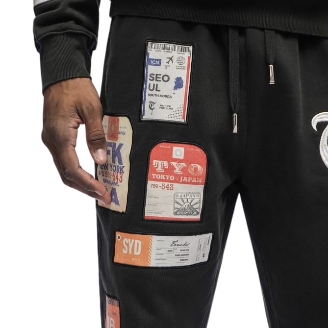 Trnchs Airmail Long Sleeve Crewneck & Pants Set (Black)
